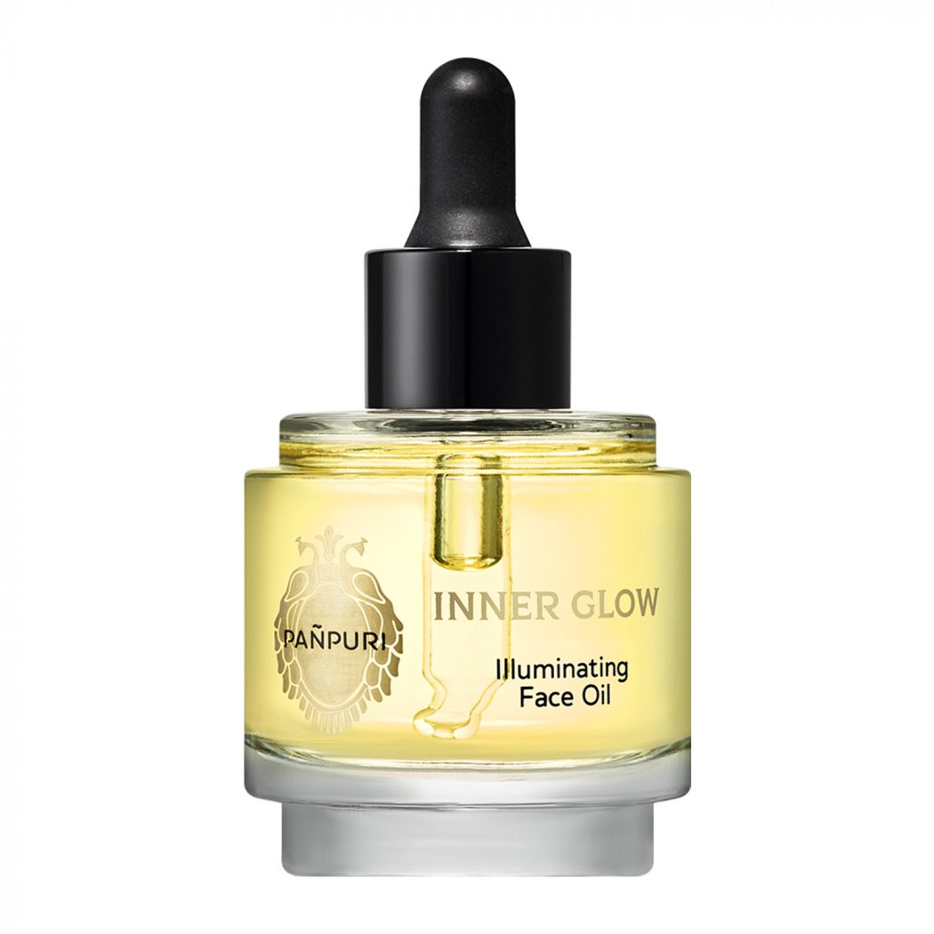 PAÑPURIのフェイスオイル〈インナーグロウ〉。ローズアブソリュートとマルラオイルを配合し、肌をうるおいで満たす天然由来の美容オイル。